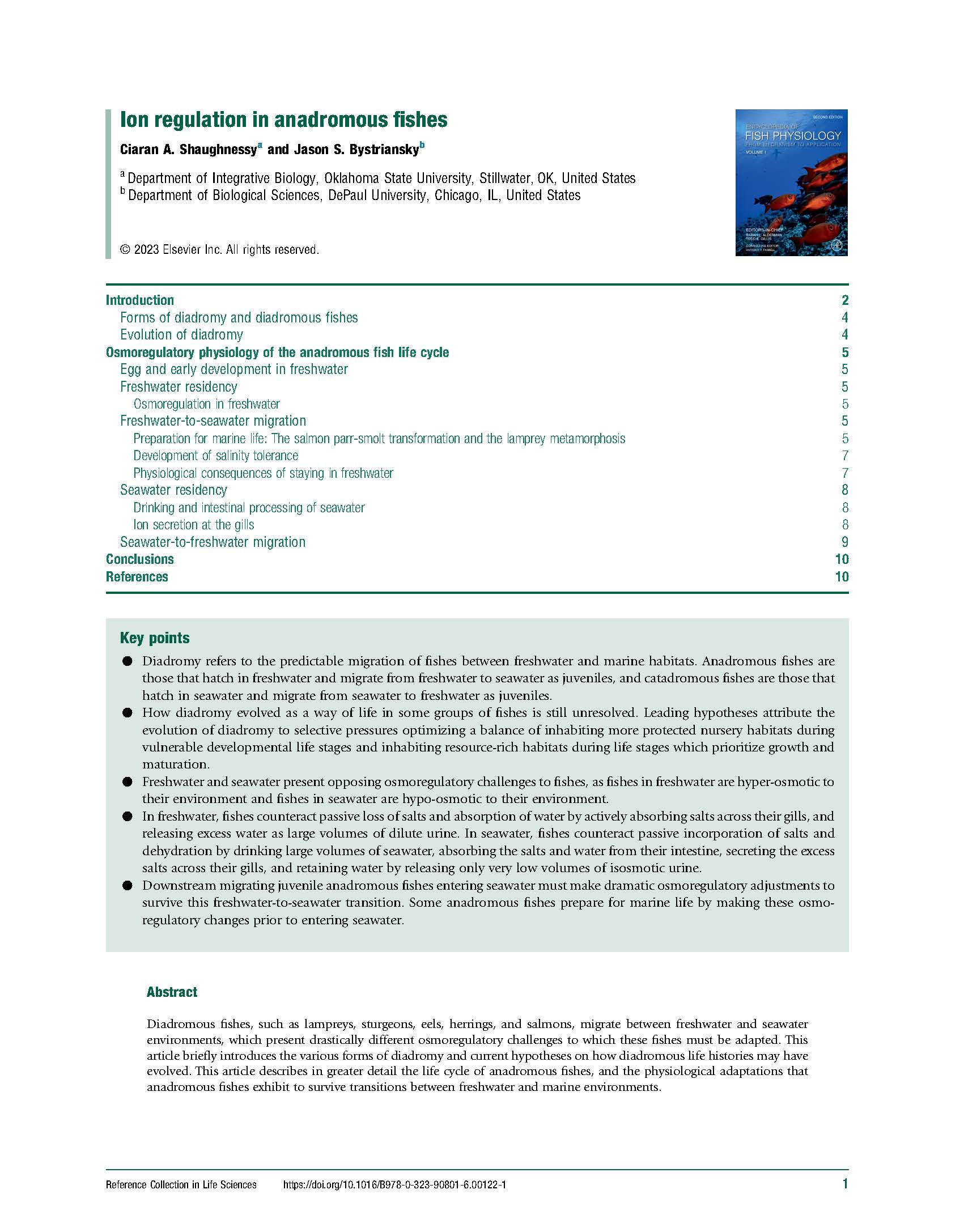 Ion Regulation in Anadromous Fishes